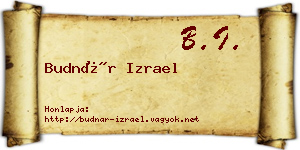 Budnár Izrael névjegykártya